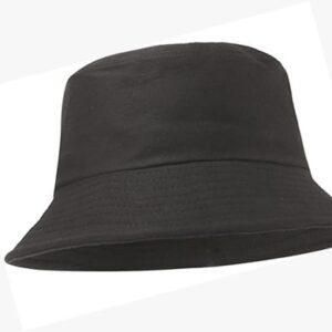 Black UNISEX LINEN BUCKET SOLID HAT