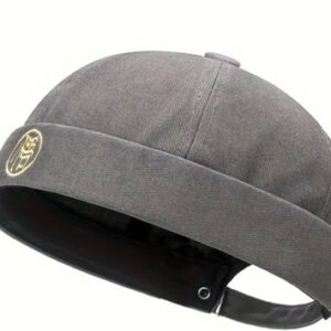 GRAY DOCKER HAT HIP HOP SKULL CAP